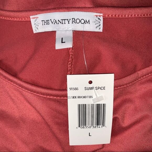 Vanity Room Ruched Side T-shirt Dress Sz Lg - Picture 5 of 7